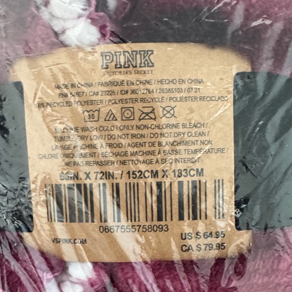 Victoria's Secret Pink Sherpa Blanket - Picture 3 of 4